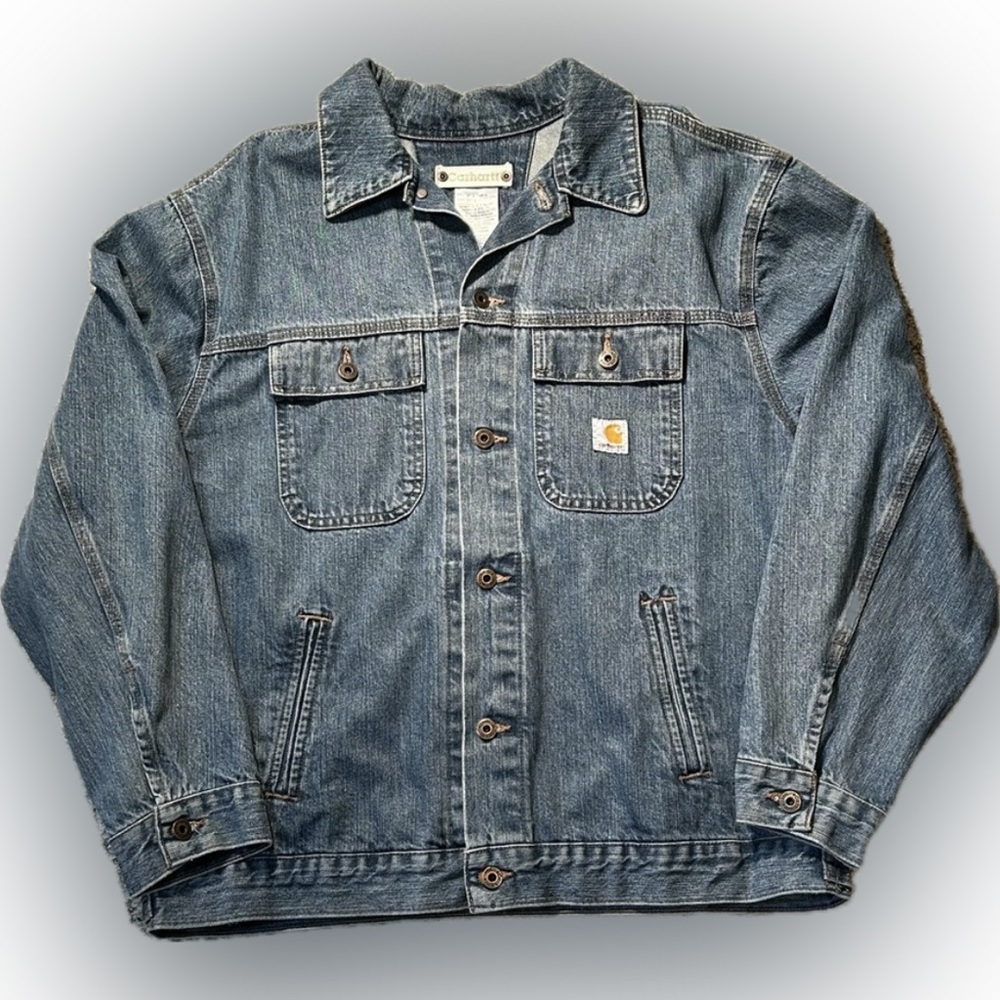 Carhartt J186 LVN Vintage X-Large Denim Blue Jean Jacket 14806 RanchWear Core